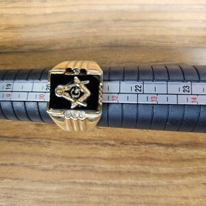 Gold and Black Masonic Ring